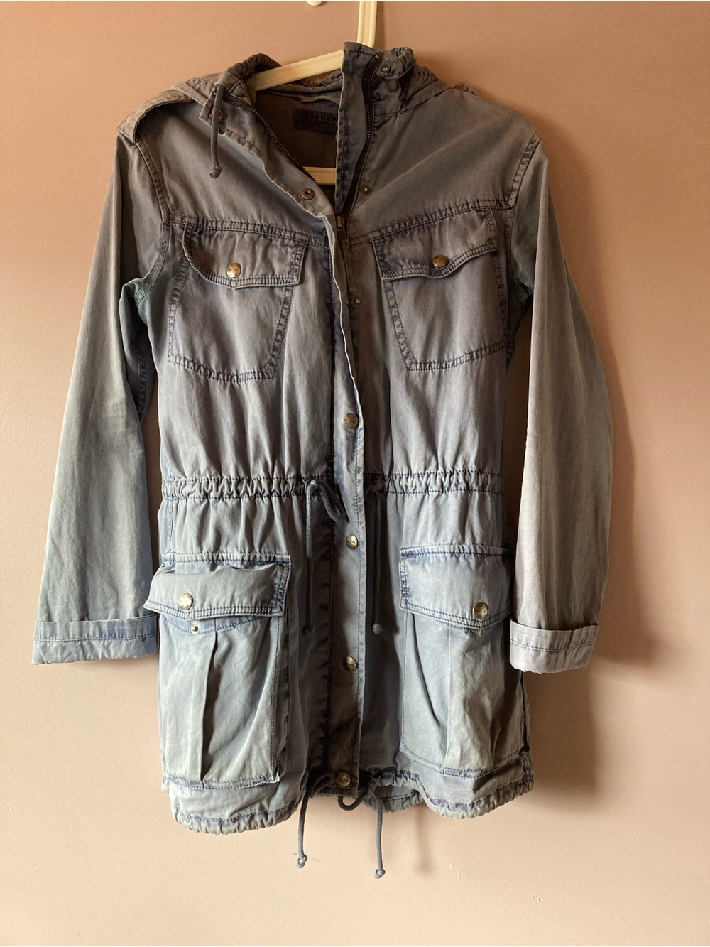 Talula Faded Blue Utility Anorak with Hood